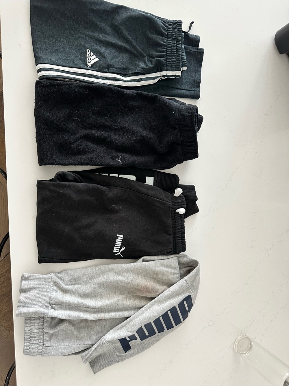 adidas Kids Black Track Pants with White Stripes